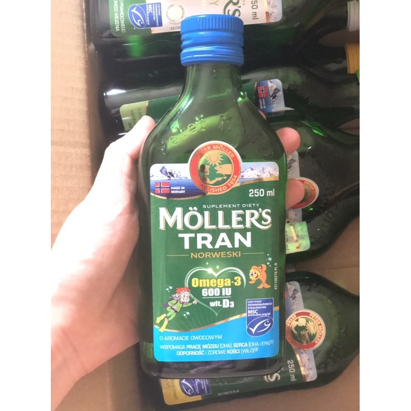 Dầu gan cá tuyết Omega 3 Mollers Tran 250ml đủ vị