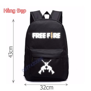 cặp FreeFire, balo game Free Fire phản quang may 3 lớp