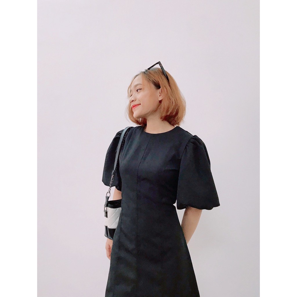Đầm Hana Dress BASIC tay lỡ phồng form đứng dày dặn - 3 màu - BomBom shop