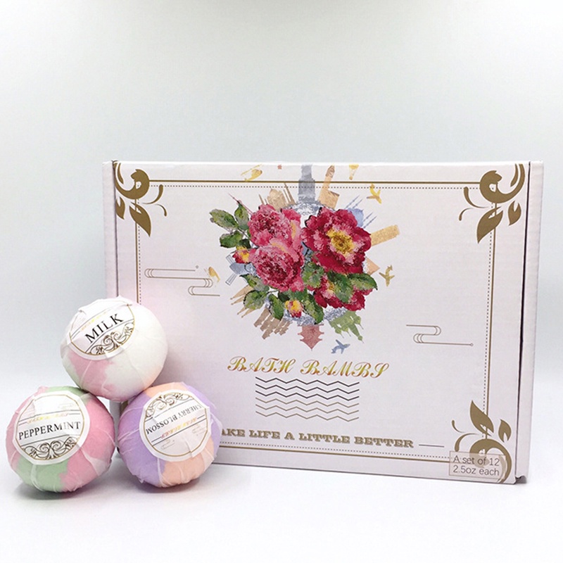 Set 12 bom tắm làm quà tặng sinh nhật thủ công tự nhiên lấp lánh cho nữ