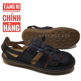 Giày Sandal Nam Kín Mũi Da Bò ( màu đen)