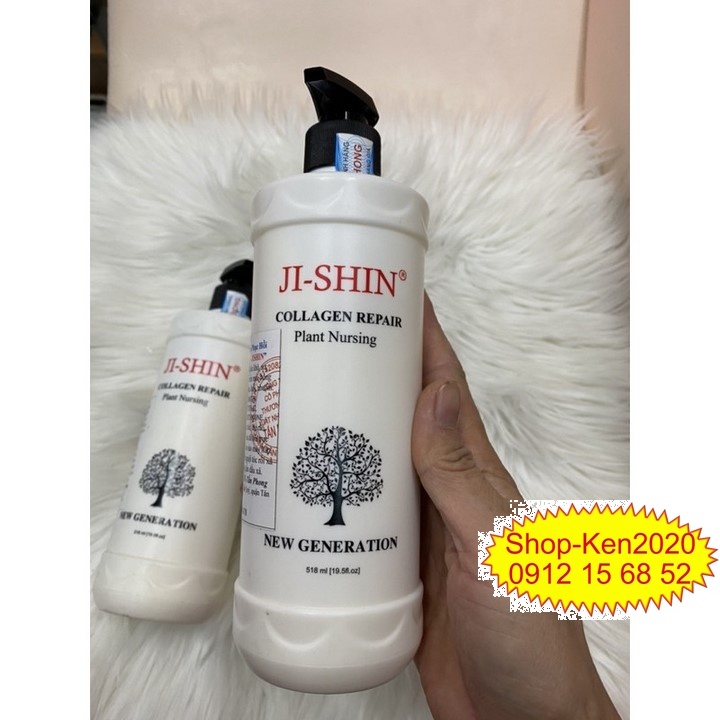 Kem hấp tóc hoàn hình Ji Shin Collagen Repair 500ml phục hồi tóc siêu mềm mượt