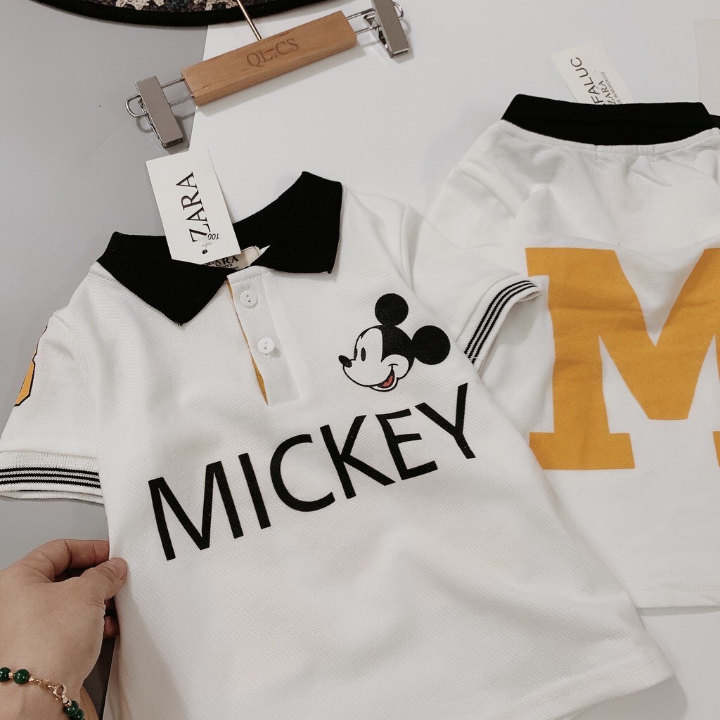Áo cộc tay bé trai - Áo polo Mickey zara cho bé trai size 1-5 tuổi