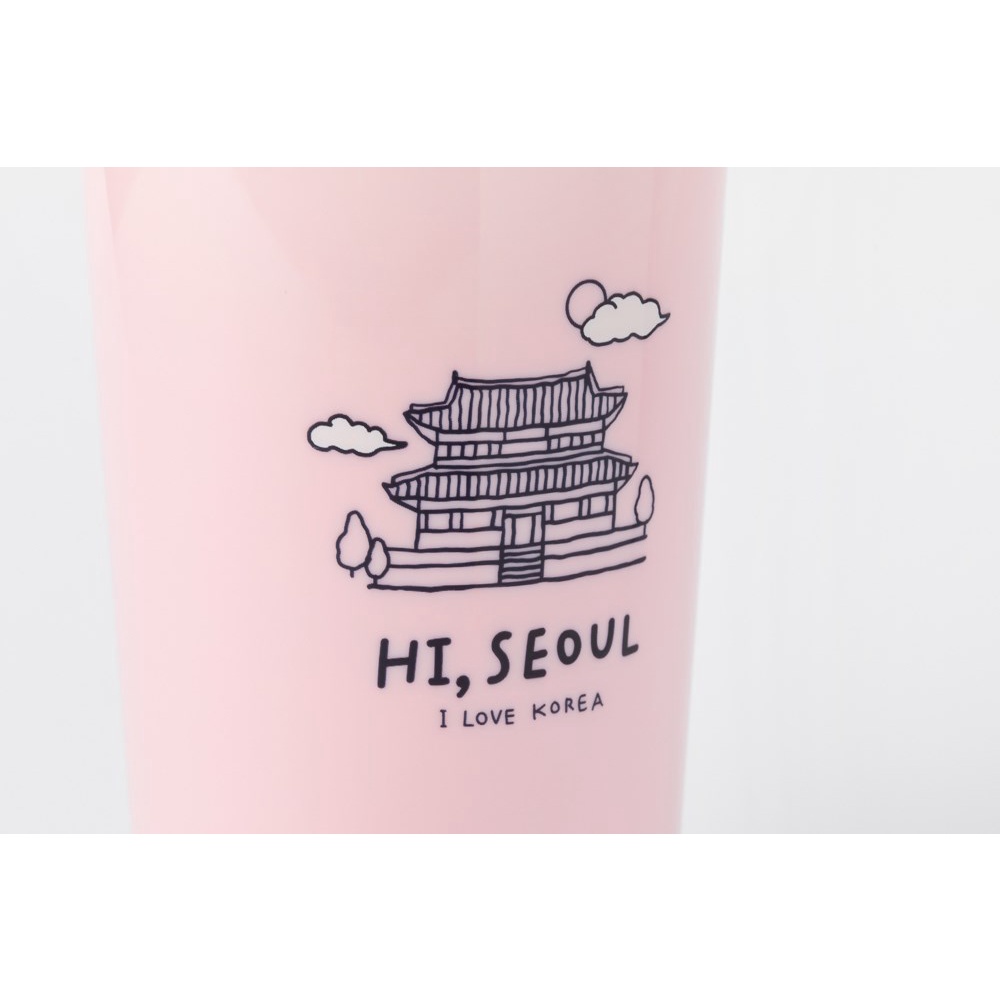 Bình Nước Giữ Nhiệt ARTBOX Hàn Quốc In Biểu Tượng Seoul Màu Hồng