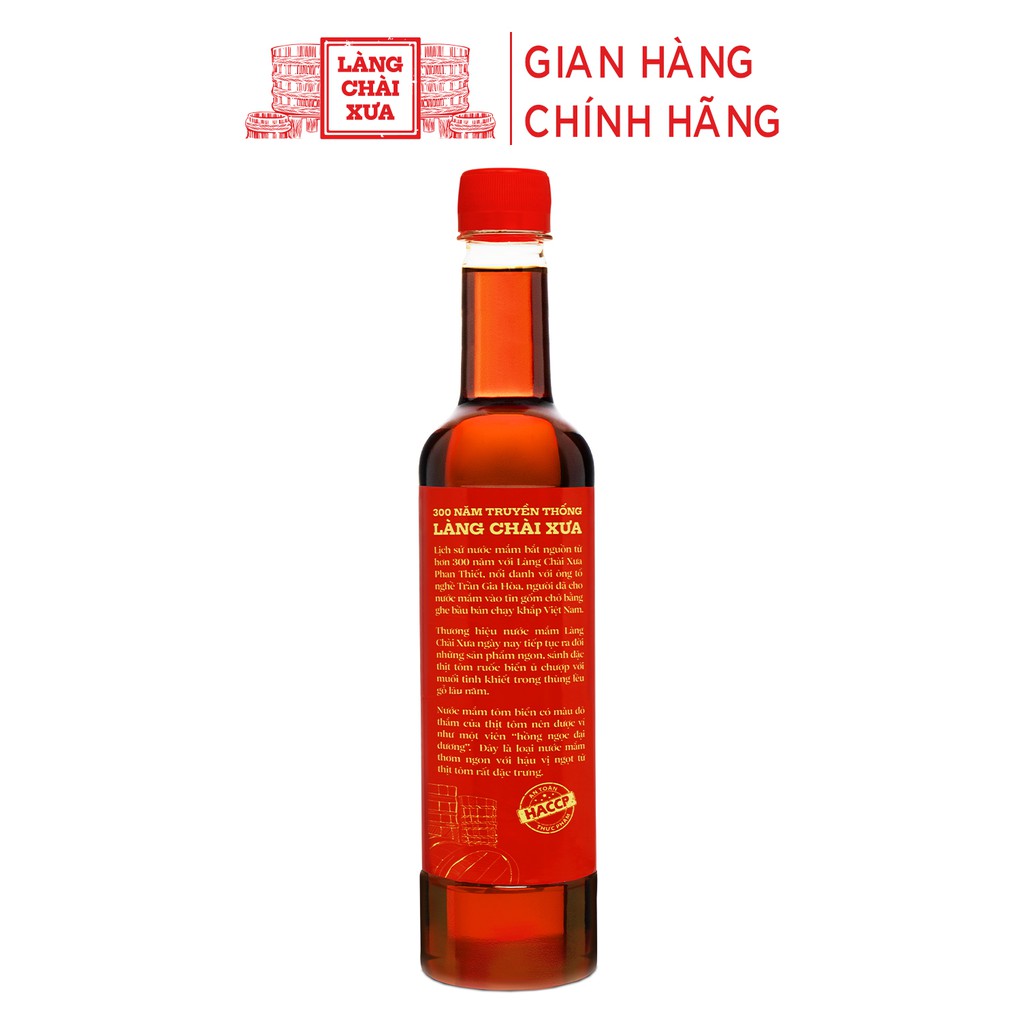 [Thùng 6 chai] Nước mắm tôm biển Làng Chài Xưa 525ml/chai Hồng Ngọc Đại Dương 300 năm truyền thống