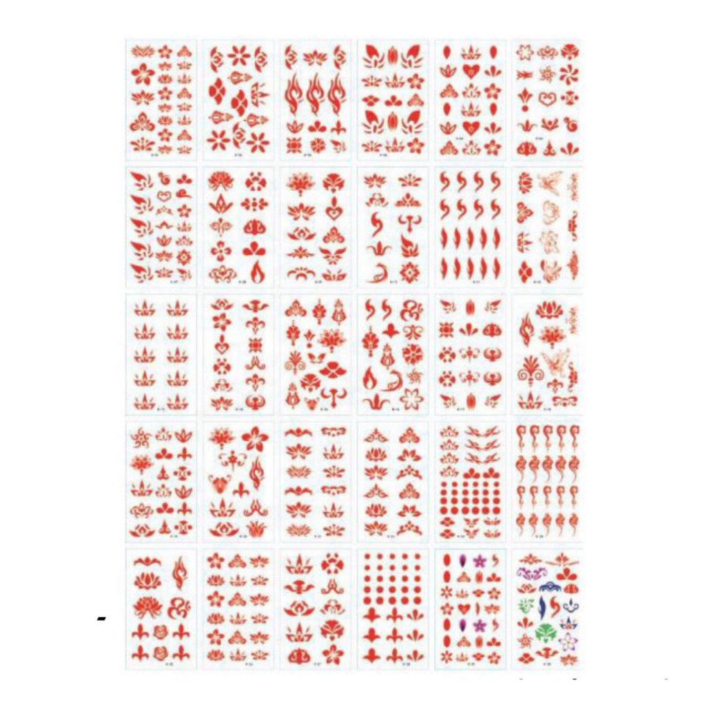 Combo 30 tờ Hình xăm nước tatoo mini dán trán Chu Sa, Võ Tắc Thiên cổ trang cosplay đẹp dễ thương