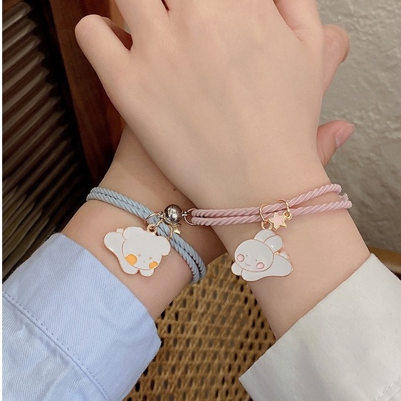 Vòng tay cặp đôi nam nữ CDE Charm TOM and JERRY dây dù cao cấp không thấm nước