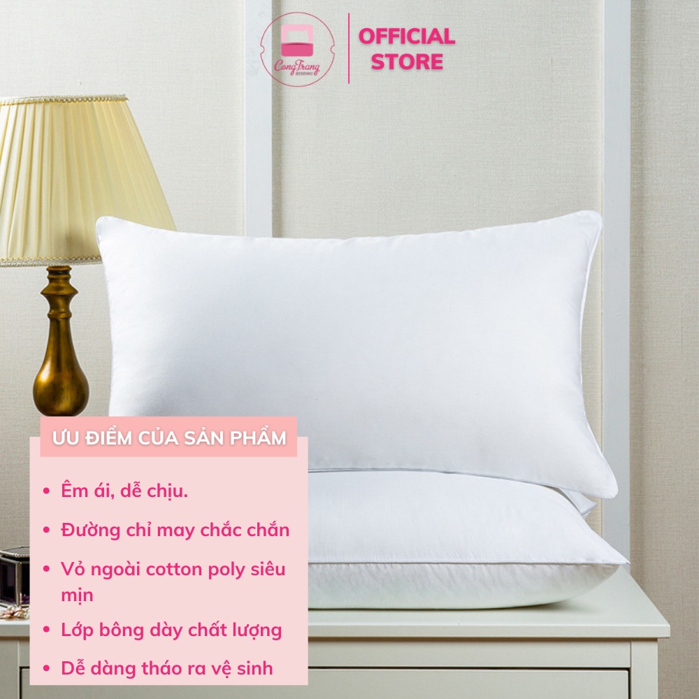 Ruột gối, ruột gối đầu bông gòn cao cấp - 50cm x 70cm, (45cm x 65cm) đảm bảo không xẹp