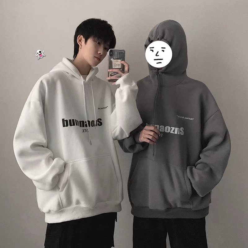 Áo hoodie dáng rộng in họa tiết chữ phong cách Nhật Bản thời trang cho nam và nữ cỡ M-5XL