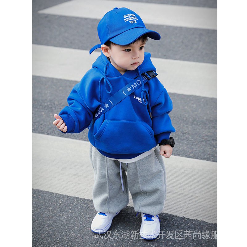 Áo Sweater Lót Lông Cừu Thời Trang Thu Đông Cho Bé Trai 1-3 Tuổi Mi