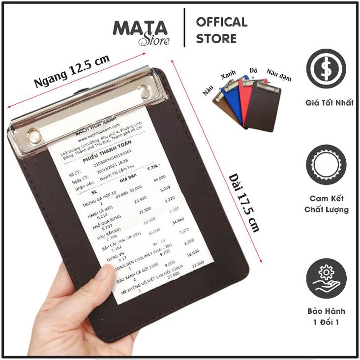 Bìa kẹp bill hoá đơn menu trình ký da simili A6 nhỏ gọn dùng trong nhà hàng quán ăn hội thảo hội ngh