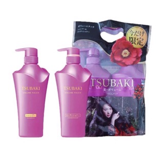 Bộ dầu gội + xả Shiseido Tsubaki Volume Touch màu tím 500ml