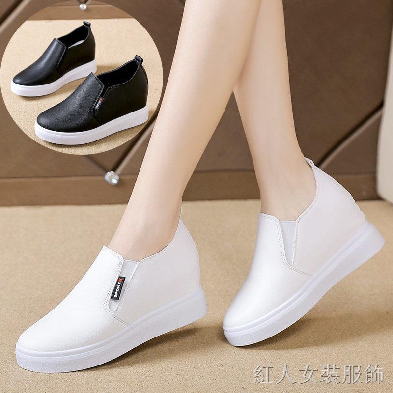 【Hàng Sẵn sàng】 - hàng tốt✸✣❈Giày lười đế dày tăng chiều cao thời trang xuân thu trẻ trung