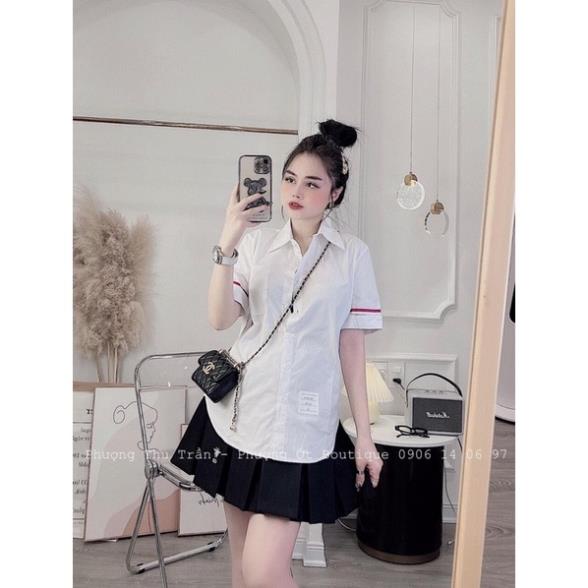 Áo Sơ Mi THOM Tay Ngắn Dáng Rộng Thiết Kế Mới Thời Trang Mùa Hè Phong Cách Hàn Quốc Trẻ Trung Cho Nữ