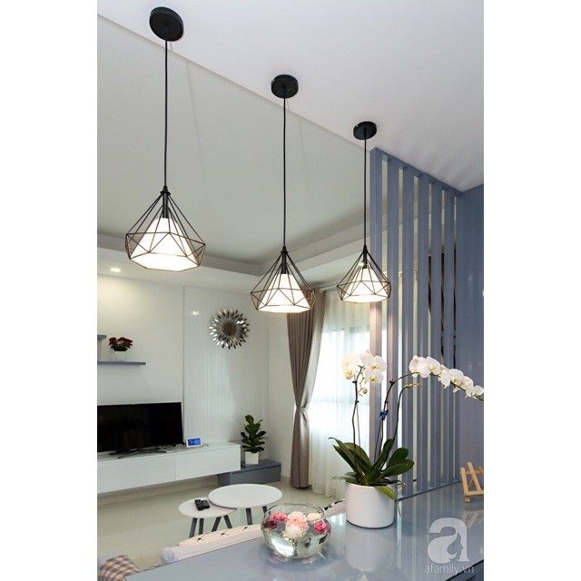 Đèn thả kim cương fi 250 và bóng 5w, đèn thả quán cafe; đèn thả bàn ăn hình kim cương; đèn thả trang trí shop; đền decor