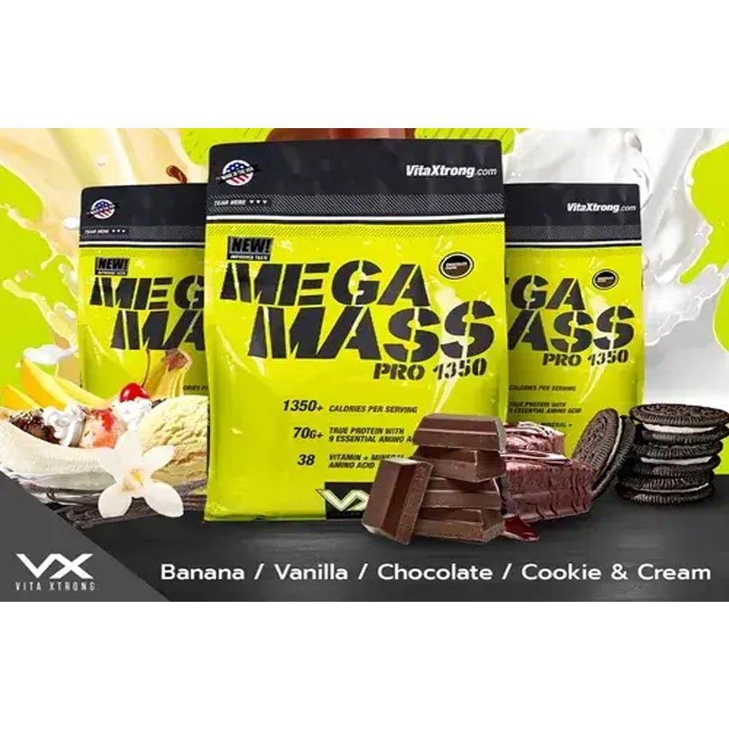 GW SAMPLE | MEGA MASS 1KG Túi Dùng Thử Sữa Tăng Cân Cực Nhanh VITAXTRONG MEGA MASS PRO 1kg