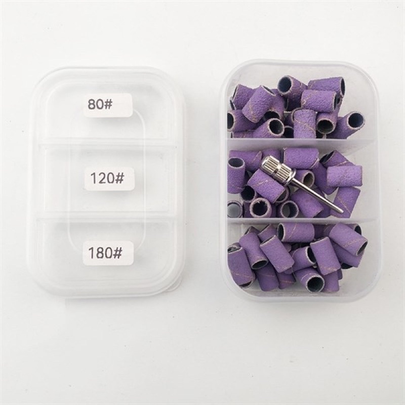 Giấy nhám bọc đầu mài tím mix size  chuyên dụng cho mài móng nail - Sushi nail mi