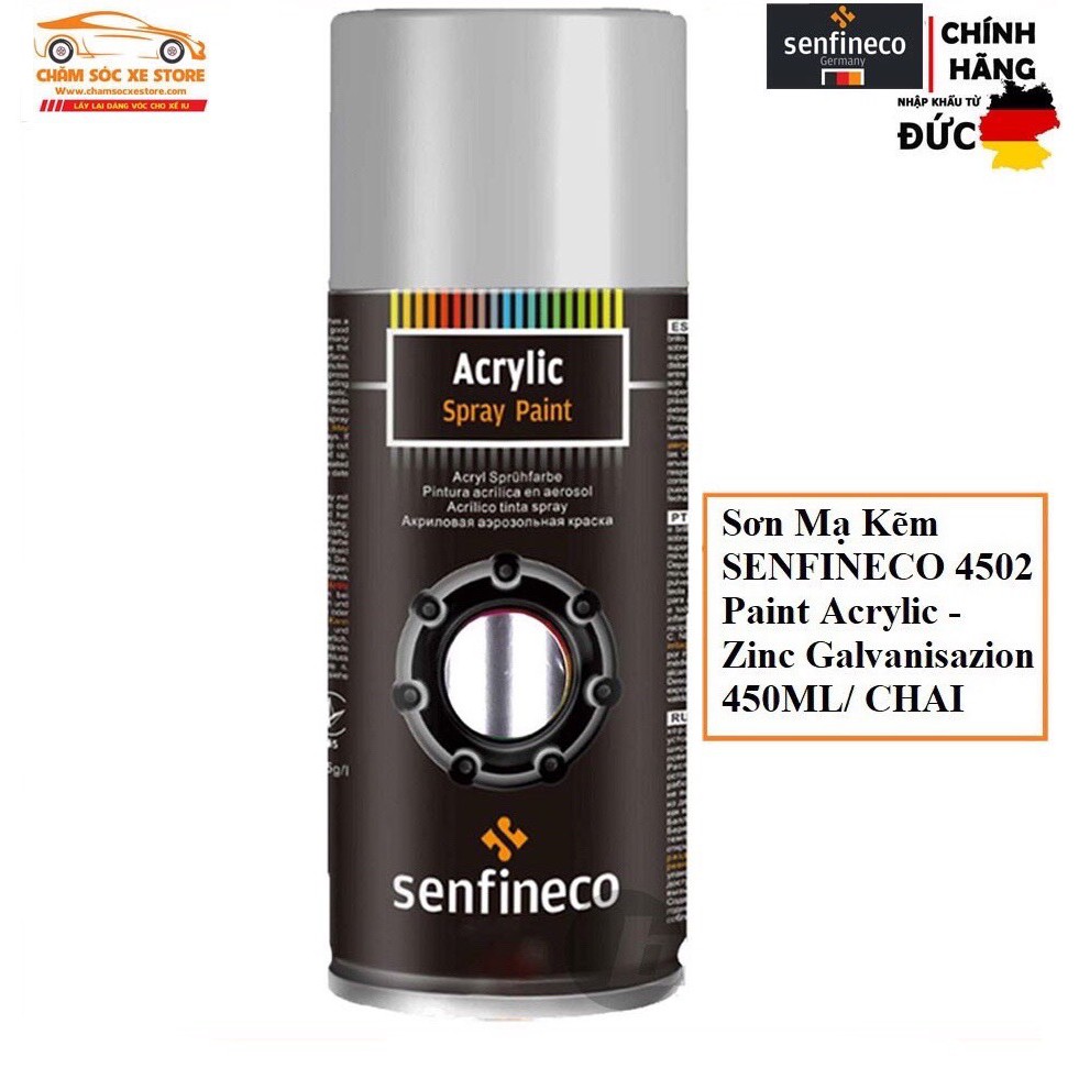 Senfineco 4502 - Sơn mạ kẽm chống rỉ chịu nhiệt Senfineco Acrylic Spray Paint 450ml