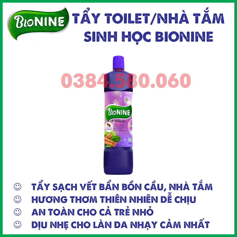 Nước tẩy toilet/bồn cầu/nhà tắm SINH HỌC Bionine - Đánh bay vết bẩn, vi khuẩn -  Mùi dễ chịu, Không hóa chất, An toàn