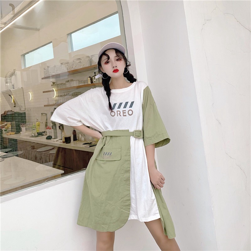 SET Váy Phông 0RE0 2 Chất Phối + Dây Đai Thắt Lưng