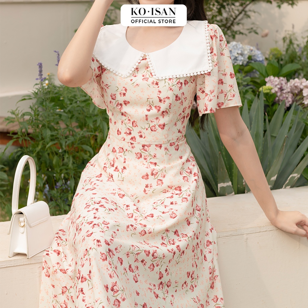 [Mã BMBAU50 giảm đến 50K đơn 99K] Váy hoa nhí tiểu thư vintage thiết kế tay nhún công chúa KOISAN 22056687 | BigBuy360 - bigbuy360.vn