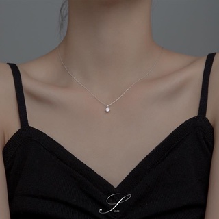 Dây chuyền bạc nữ mặt đá nhỏ sợi xích nhà since DCMDN001
