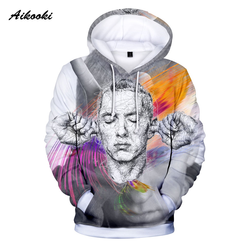 Áo Hoodie In Họa Tiết Rapper Eminem 3d Phong Cách Harajuku Mới