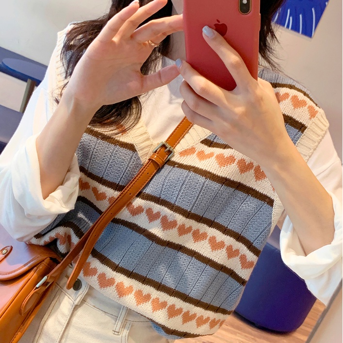 Áo len cổ chữ V đơn giản thời trang Hàn Quốc cho nữ | BigBuy360 - bigbuy360.vn