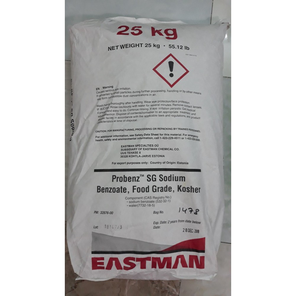 TRIẾT LẺ 1 kg SODIUM BENZOATE CHẤT BẢO QUẢN THỰC PHẨM - NaC6H5CO2
