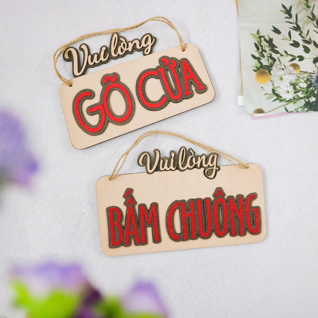 Bảng treo BA14 BA18 vui lòng gõ cửa bấm chuông