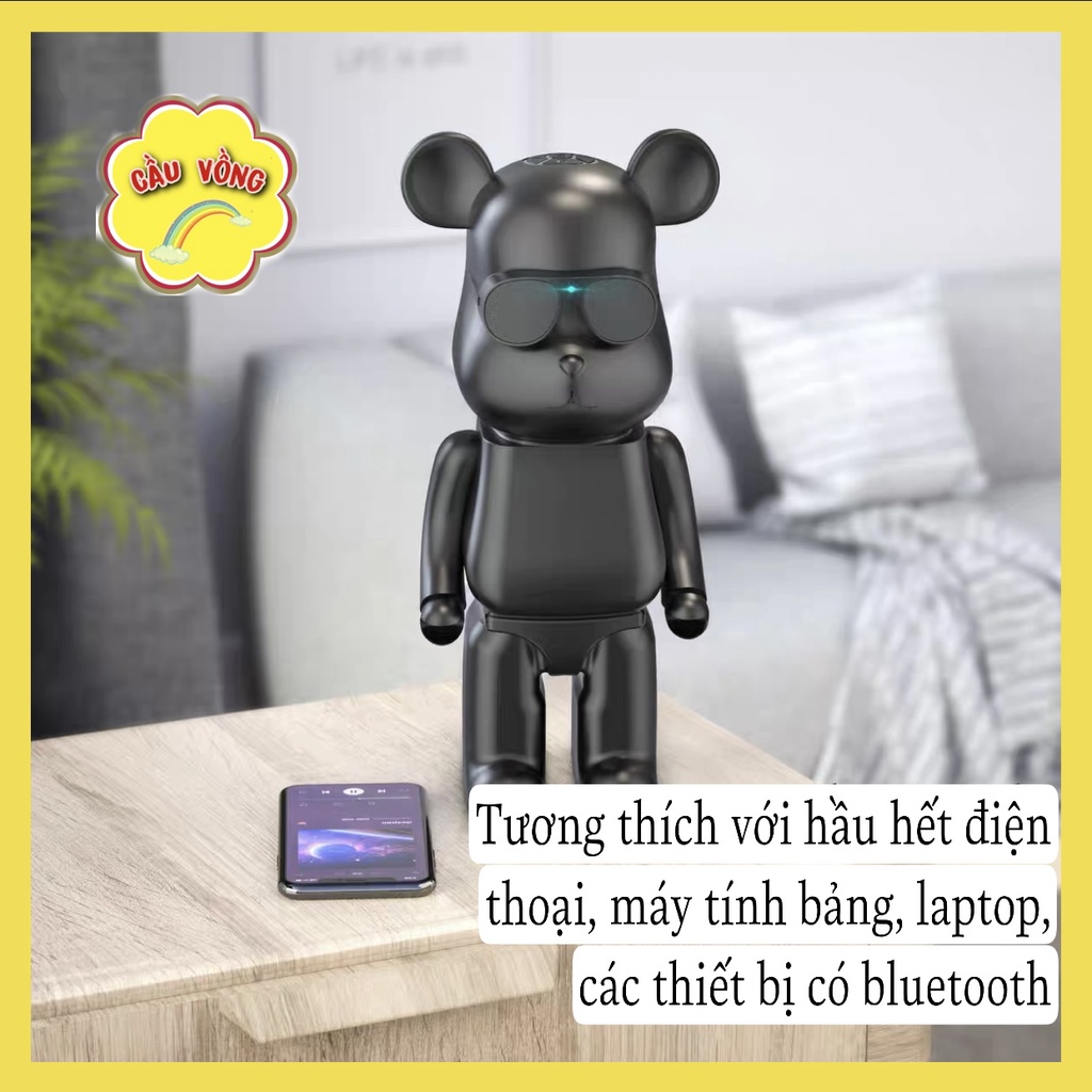 Loa bluetooth không dây chính hãng, Loa hình thú dễ thương nghe nhạc hay, Loa gấu Bearbrick  trang trí đẹp &quot;Hot 2022&quot;