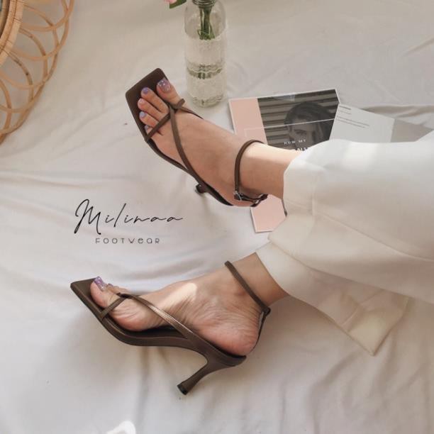 Sandal kẹp xỏ ngón  CAO GÓT NỮ KẸP DÂY MÃNH VÒNG CỔ KHOÁ GÀI  Giày dép xinh Mys