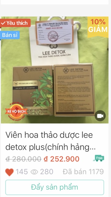 Viên hoa thảo dược lee detox plus