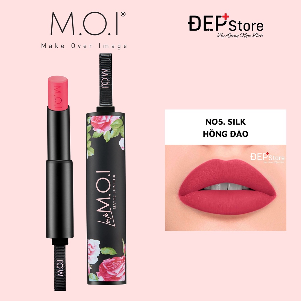 Set 3 son lì M.O.I Cosmetics LOVEMOI by Thùy Tiên tặng hộp + ví da 12g