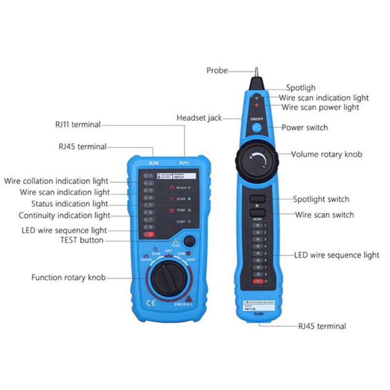 Máy Kiểm Tra Dây Cáp RJ45 RJ11 Chuyên Dụng Cho Văn Phòng / Gia Đình