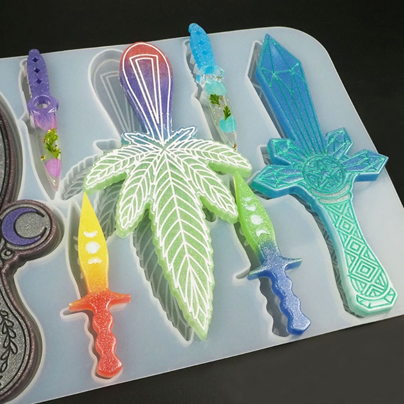 Khuôn silicone Làm Kiếm Nhựa resin Nhiều Hình Dạng Khác Nhau