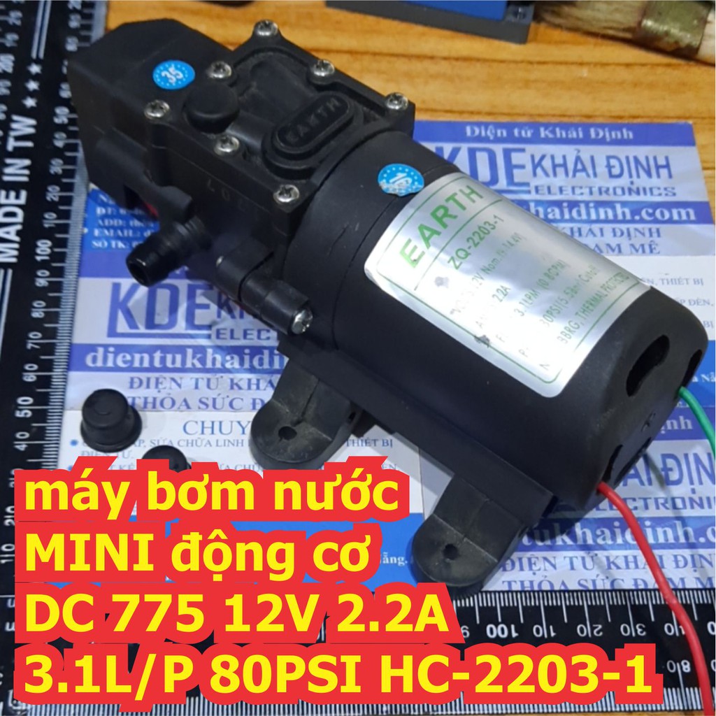 máy bơm nước MINI động cơ DC 775 12V 2.2A 3.1L/P 80PSI HC-2203-1 kde6785