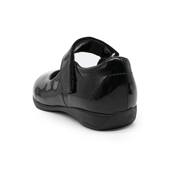 Giày búp bê quai dán - đồng phục học sinh tiểu học - bé gái - full đen - Hiệu Sutumi