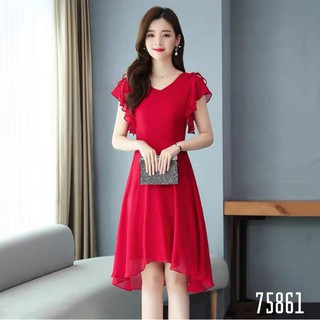 Đầm xòe dự tiệc cao cấp tay cánh tiên dây đan lưng duyên dáng size từ 40-71kg