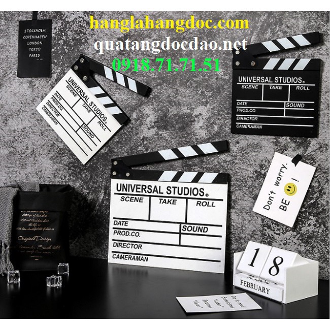 Bảng đạo diễn clapper board (20x20cm) đạo cụ quay phim, trang trí decor, chụp ảnh độc đáo