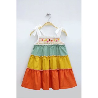 Đầm smock thêu tay