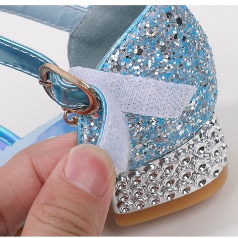 Giày công chúa cho bé gái Elsa cao gót đính đá cao cấp