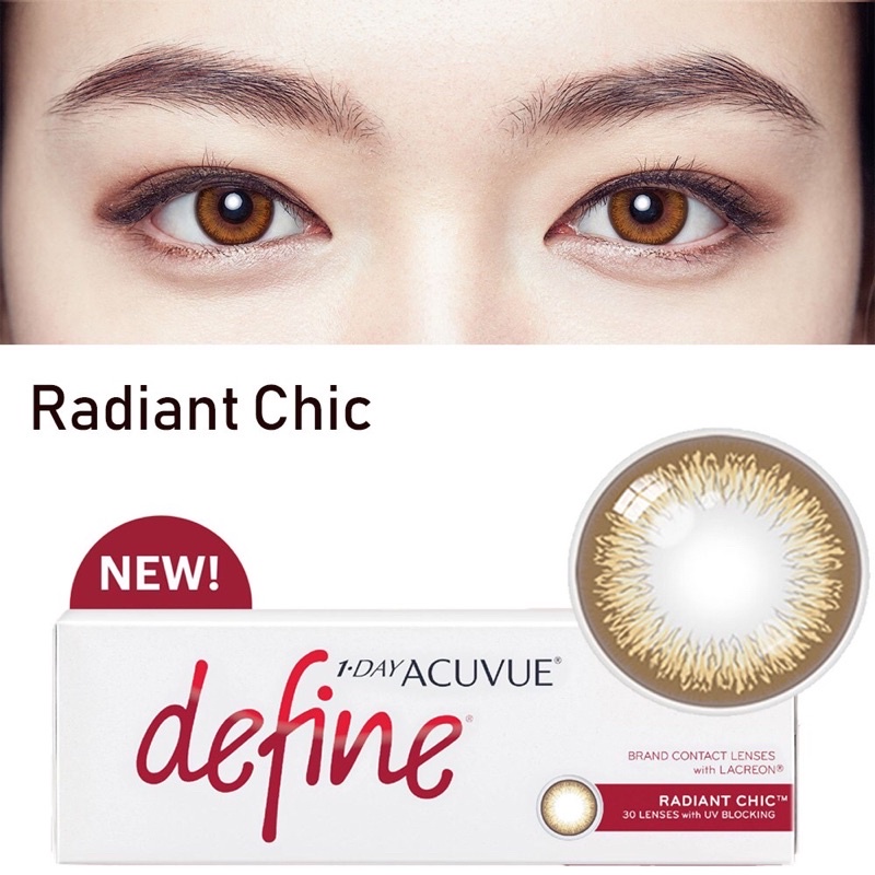 (8.5/14.2) Kính áp tròng màu 1 ngày cận &gt;9 ACUVUE Define (Johnson &amp; Johnson)