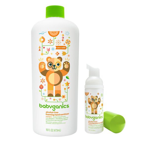 Nước rửa tay khô Babyganics chai lớn 473ml refill tiết kiệm