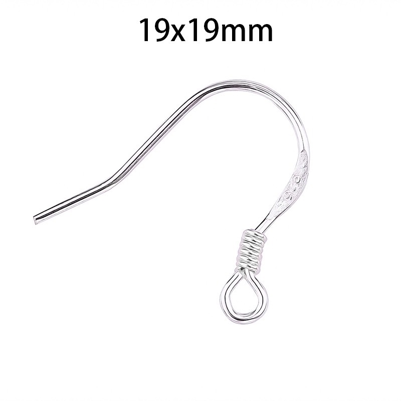 Phụ kiện móc treo đá và trai chuẩn bạc ta ( 1 đôi ) - THJ SLIVER
