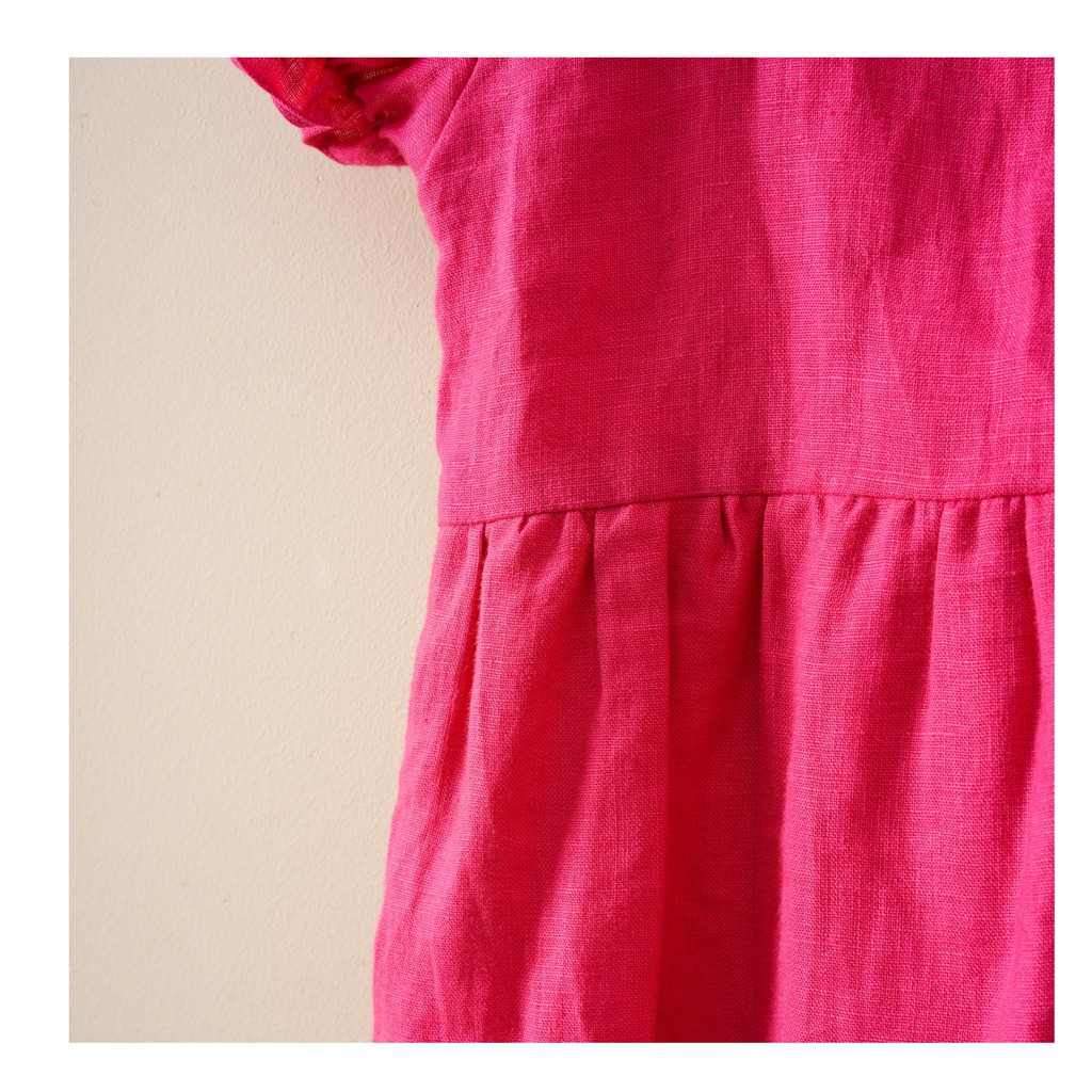 Bodysuit linen hồng pinky lalalune cho bé sơ sinh 3-24m