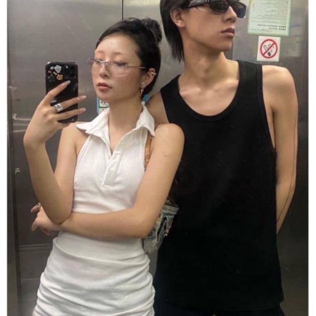 Áo Ba Lỗ Cotton tanktop zip Nam Nữ 100% hàng thiết kế