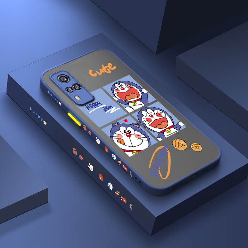 Ốp Điện Thoại Trong Suốt Mặt Nhám Chống Rơi Hình Doraemon Cho VIVO Y51 2020 Y31 2021 Y51A Y53s 4G