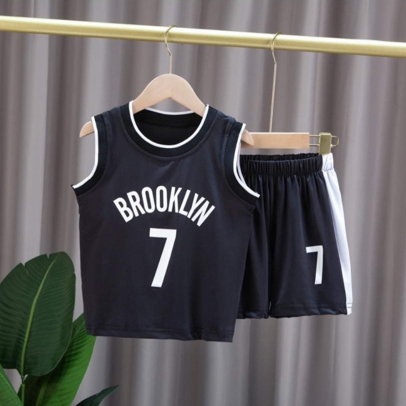 Bộ ba lỗ thể thao bé trai chất cotton size đại đến 65kg - BỘ BROOKLYN 7