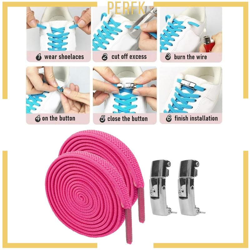 [Perfk] Dây Buộc Giày Co Giãn Không Cần Buộc Dây Đế Phẳng Tập Luyện Nhanh Chóng Dành Cho Người Lớn